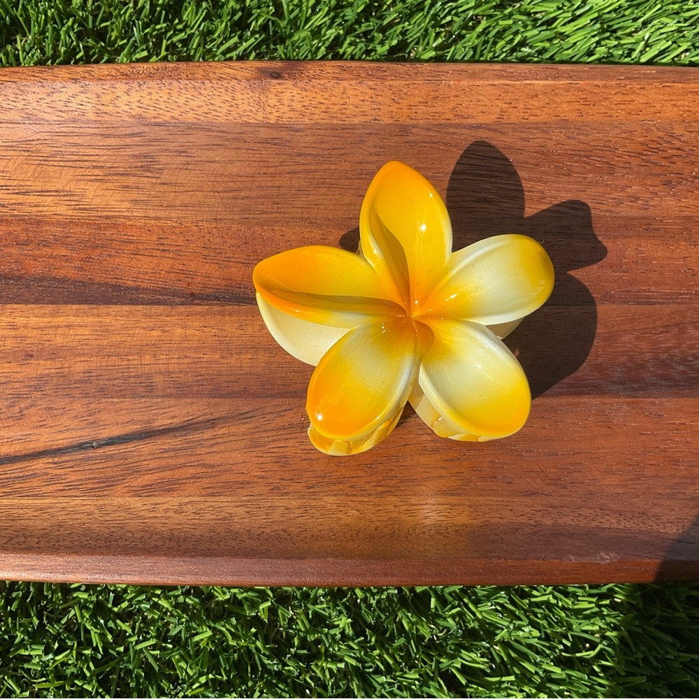 Yellow and White Flower Hair Clip